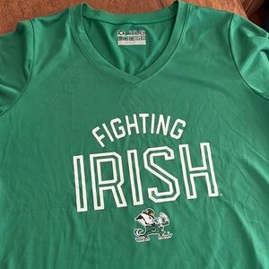 Fighting Irish Under Armour V-neck Tee.